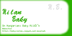 milan baky business card
